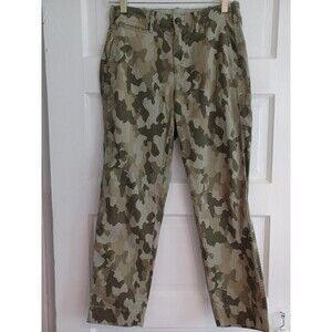 Gap green camo pants womens 2 straight leg high rise classic cotton stretch